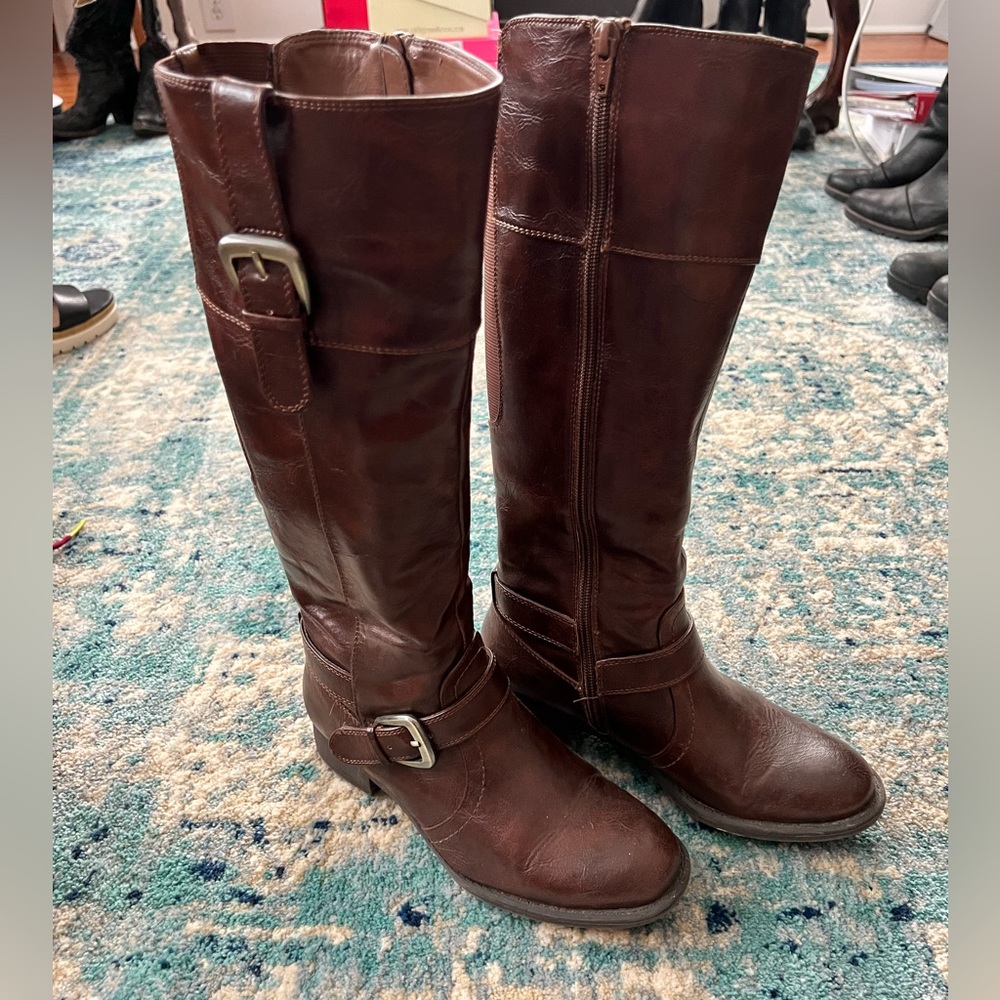 Mahogany tall boots
